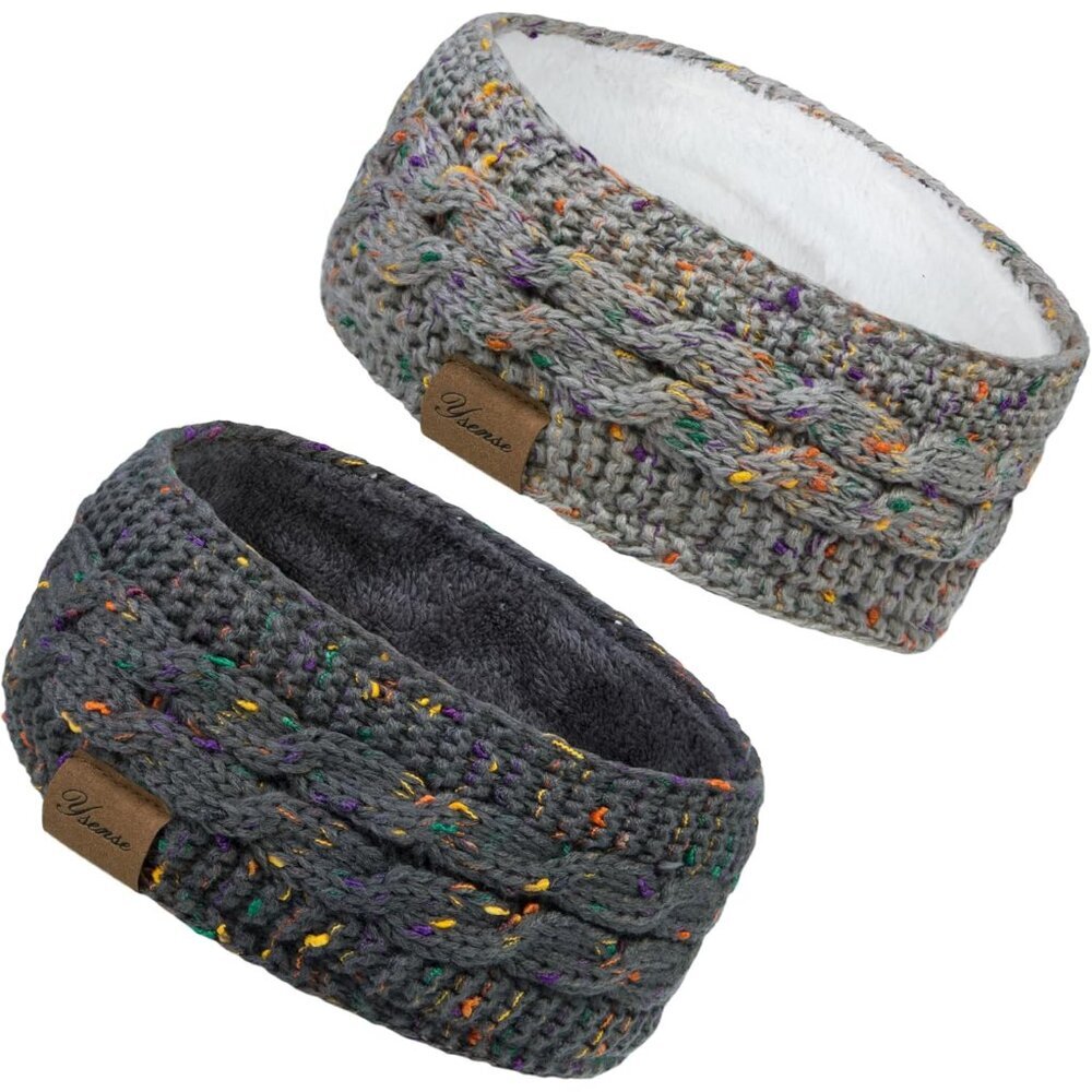 Stylish Cable Knit Winter Headbands for Women - Fleece Lined Ear Warmers